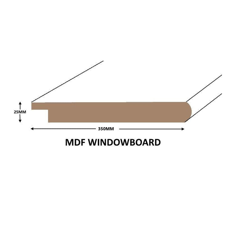 25mm x 350mm MDF Window Board :  £15.99 per metre