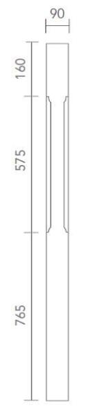 White Primed Stop Chamfer Newel Post 1500mm